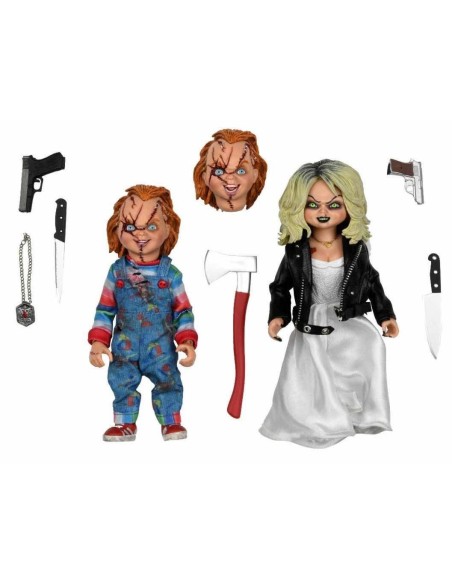 Pack 2 figuras bride of chucky chucky y tiffany 20 cm