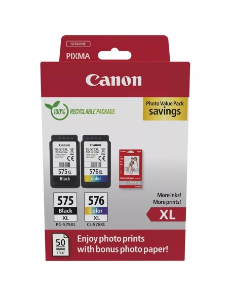 Multipack cartucho tinta canon pg 575xl  cl 576xl  papel fotografico