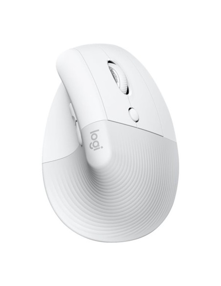 Mouse raton vertical logitech lift para mac 6 botones 4000 dpi wireless inalambrico blanco hueso