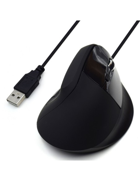 Mouse raton vertical ergonomico ewent ew3157 usb  1800dpi  negro
