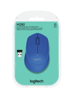 Mouse raton logitech m280 optico wireless inalambrico azul