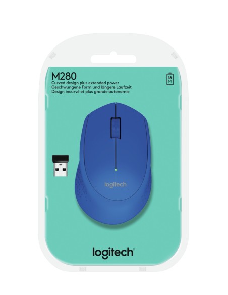 Mouse raton logitech m280 optico wireless inalambrico azul