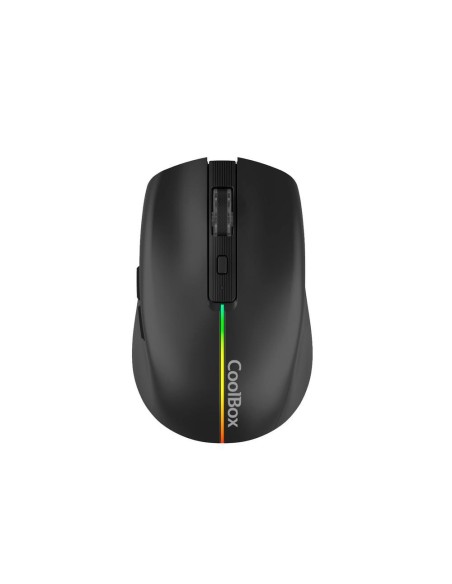 Mouse raton coolbox gaming w01 negro 1600 dpi inalambrico recargable
