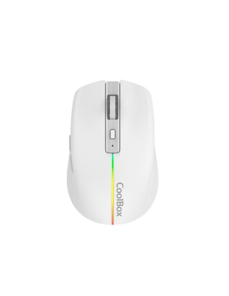 Mouse raton coolbox gaming w01 blanco 1600 dpi inalambrico recargable