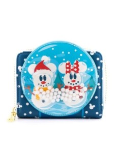 Monedero loungefly disney minnie y mickey muñecos de nieve