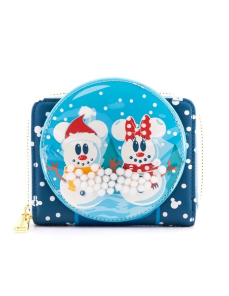 Monedero loungefly disney minnie y mickey muñecos de nieve