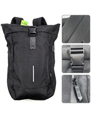 Mochila unisex ewent trendy roll para portatil 17 3 pulgadas negra