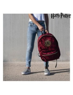 Mochila casual terciopelo cerdá harry potter anden 9 3  4 burdeos 40 cm