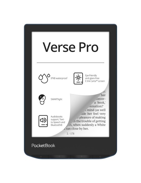 Libro electronico ebook pocketbook verse pro ereader 6 pulgadas 16 gb azul  azure