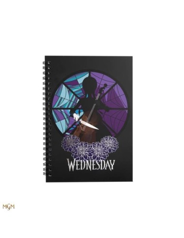Libreta cinereplicas wednesday addams  miercoles y violonchelo