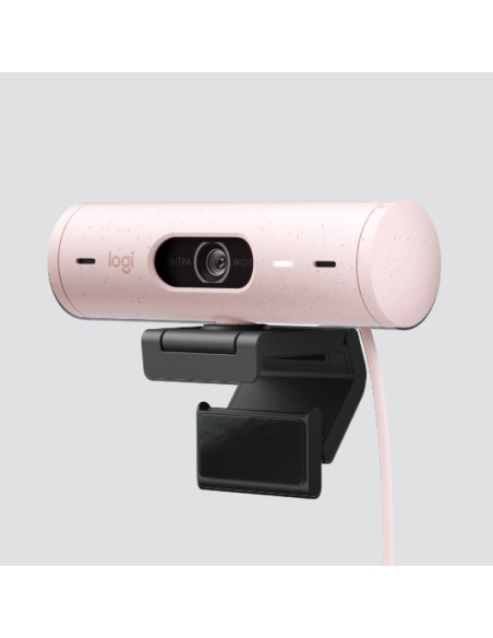 Webcam logitech brio 500 rosa full hd  usb tipo c