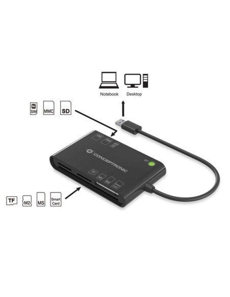 Lector de tarjetas externo conceptronic usb 2 0  lector dnie 3 0