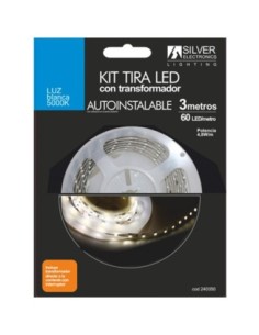 Kit tira led silver electronics 300 lm  m  3m  12v  4 8w  m  5000k  luz blanca