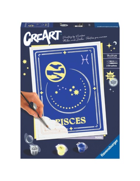 Kit para pintar con números ravensburger creart serie trend d zodiac piscis