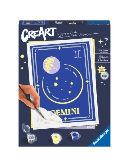 Kit para pintar con números ravensburger creart serie trend d zodiac geminis