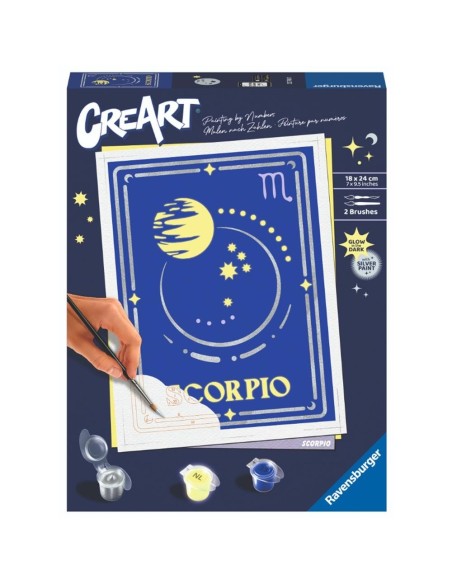 Kit para pintar con números ravensburger creart serie trend d zodiac escorpio