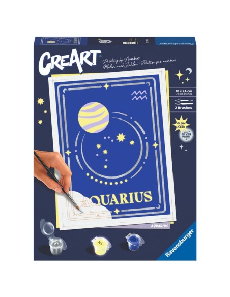 Kit para pintar con números ravensburger creart serie trend d zodiac acuario