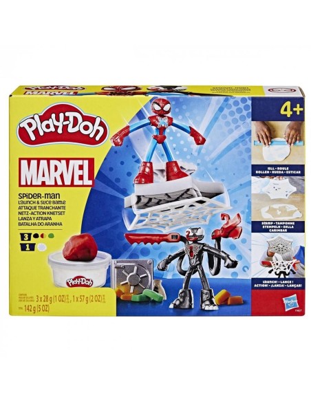 Juego hasbro play  doh spiderman launch and slice battle