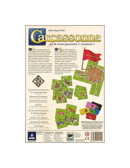 Juego de mesa devir carcassonne expansiones reunidas