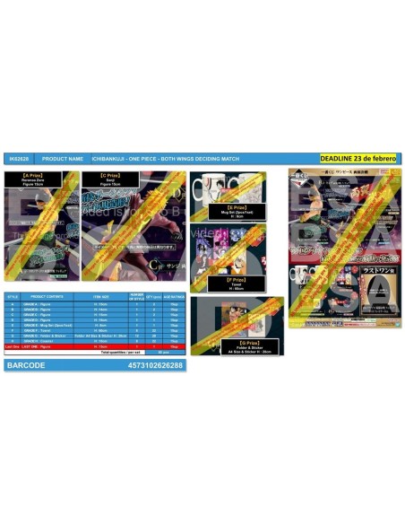 Ichiban kuji banpresto one piece both wings deciding match lote 80 articulos cupones sorpresa