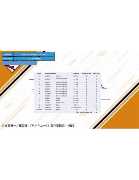 Ichiban kuji banpresto haikyu a view of the top lote 80 articulos