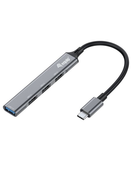 Hub usb tipo c equip life 1 x usb tipo c  3 x usb 2 0  aluminio