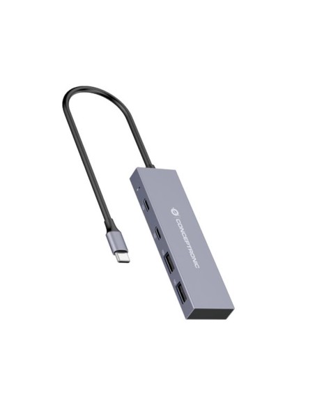 Hub usb tipo c conceptronic hubbies13g 2 x usb tipo c  2 x usb tipo a  aluminio