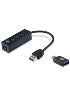 Hub usb 3 0 conceptronic hubbies04b 4 puertos con adaptador otg usb tipo c