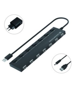 Hub usb 2 0 conceptronic hubbies08 7 puertos con interruptores con alimentador