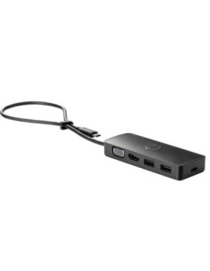 Hub travel g2 hp usb3 0 tipo  c hp usb  c  2 usb  1 hdmi  1 vga  negro