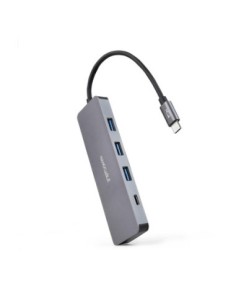 Hub nanocable usb  c a 3xusb3 0  h  1xusb  c  h aluminio 10 cm  gris