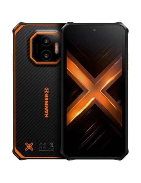 Telefono movil smartphone rugerizado hammer energy x2 5g  6gb  128gb  6 pulgadas  negro  naranj