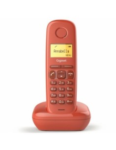 Telefono fijo inalambrico gigaset a170 rojo 50 numeros agenda  10 tonos