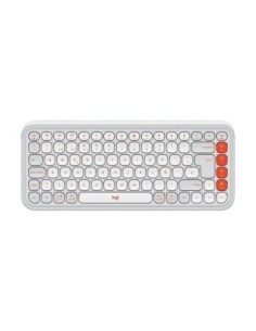 Teclado logitech pop icon keys inalambrico blanco  naranja