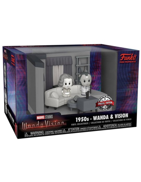 Funko pop marvel wandavision mini moments wanda y vision blanco y negro