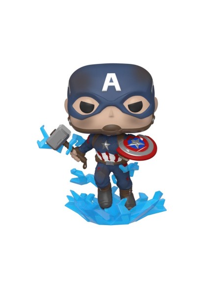 Funko pop marvel los vengadores endgame capitan america con escudo roto y mjolnir 45137