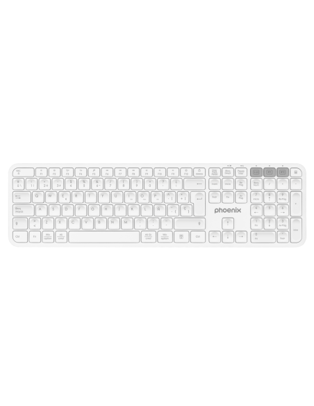 Teclado inalámbrico multidispositivo phoenix k300 blueooth dual y 2 4ghz blanco