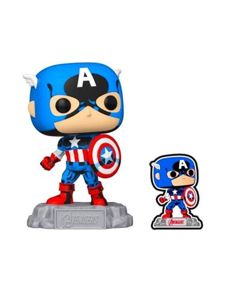Funko pop marvel a60  comic capitan america con pin