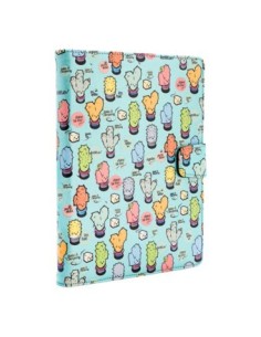 Funda universal rotatory 360g silver ht para tablet 9  10 1 pulgadas cactoos green metal