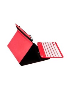 Funda universal gripcase silver ht para tablet 9  10 pulgadas  teclado bluetooth rojo
