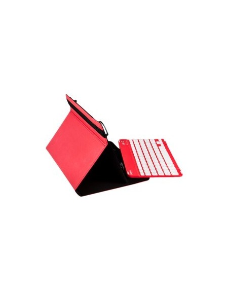 Funda universal gripcase silver ht para tablet 9  10 pulgadas  teclado bluetooth rojo