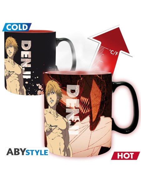 Taza termica abystyle chainsaw man denki y aki 460ml