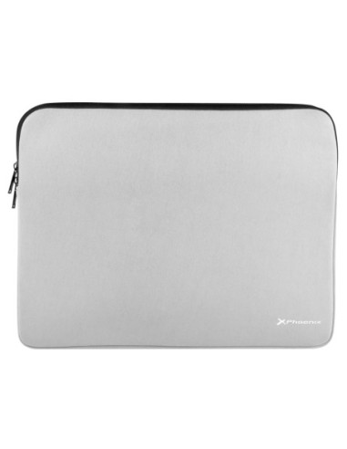 Funda de neopreno phoenix para tablet o portátil 14 pulgadas interior terciopelo gris