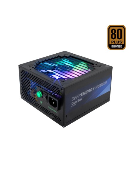 Fuente de alimentacion coolbox deep energy rgb600  600w 80 bronze gaming rgb