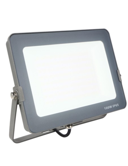 Foco proyector led ips 65 100w 5700k luz fria 8 000lm gris