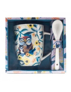 Taza con cuchara enesco buhos
