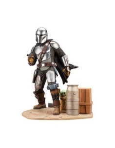 Figura kotobukiya star wars the mandalorian mandaloriano y the child grogu estatua artfx 1  7