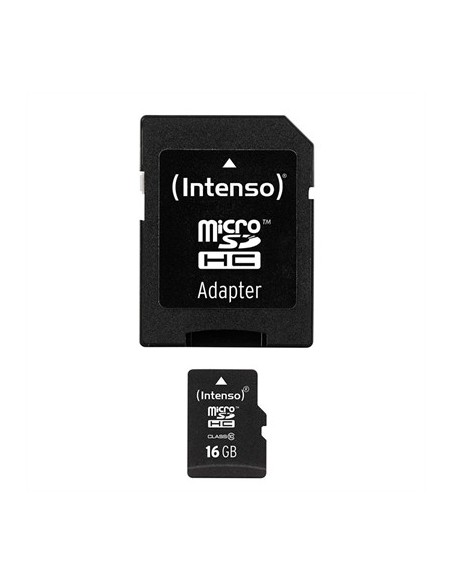 Tarjeta memoria microsd intenso 16gb cl10  adaptador sd