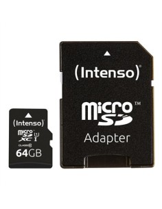Tarjeta memoria micro sd intenso 64gb uhs  i cl10  adaptador sd