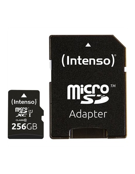 Tarjeta memoria micro sd intenso 256gb uhs  i cl10  adaptador sd